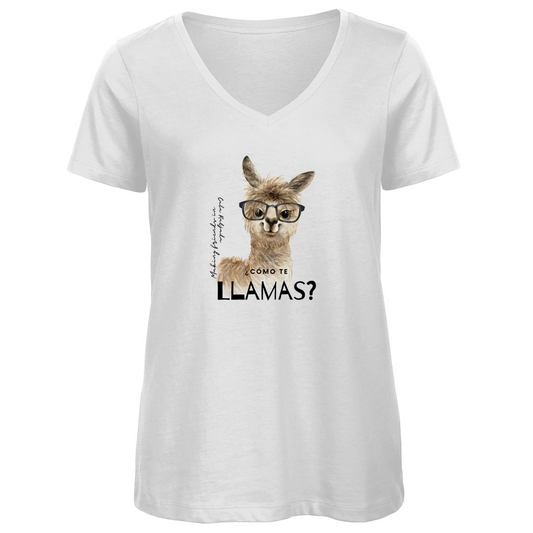 Cómo te llamas? • Premium Bio V-Neck T-Shirt  • Chicas