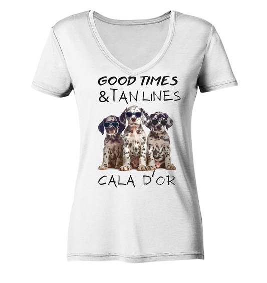 Good Times & Tan Lines  • Organic V-Neck Shirt • Chicas