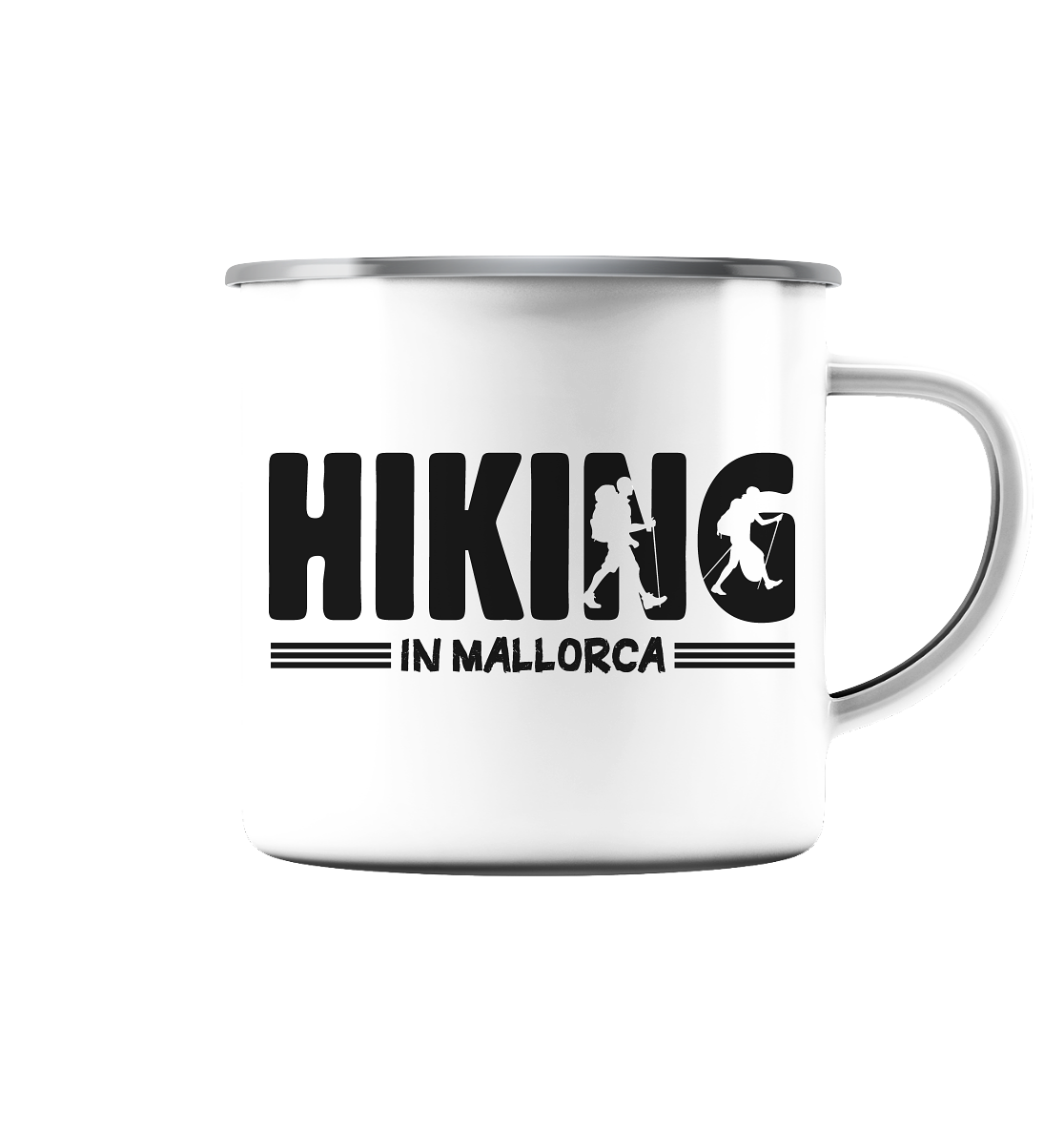 Hiking in Mallorca • Emaille Tasse