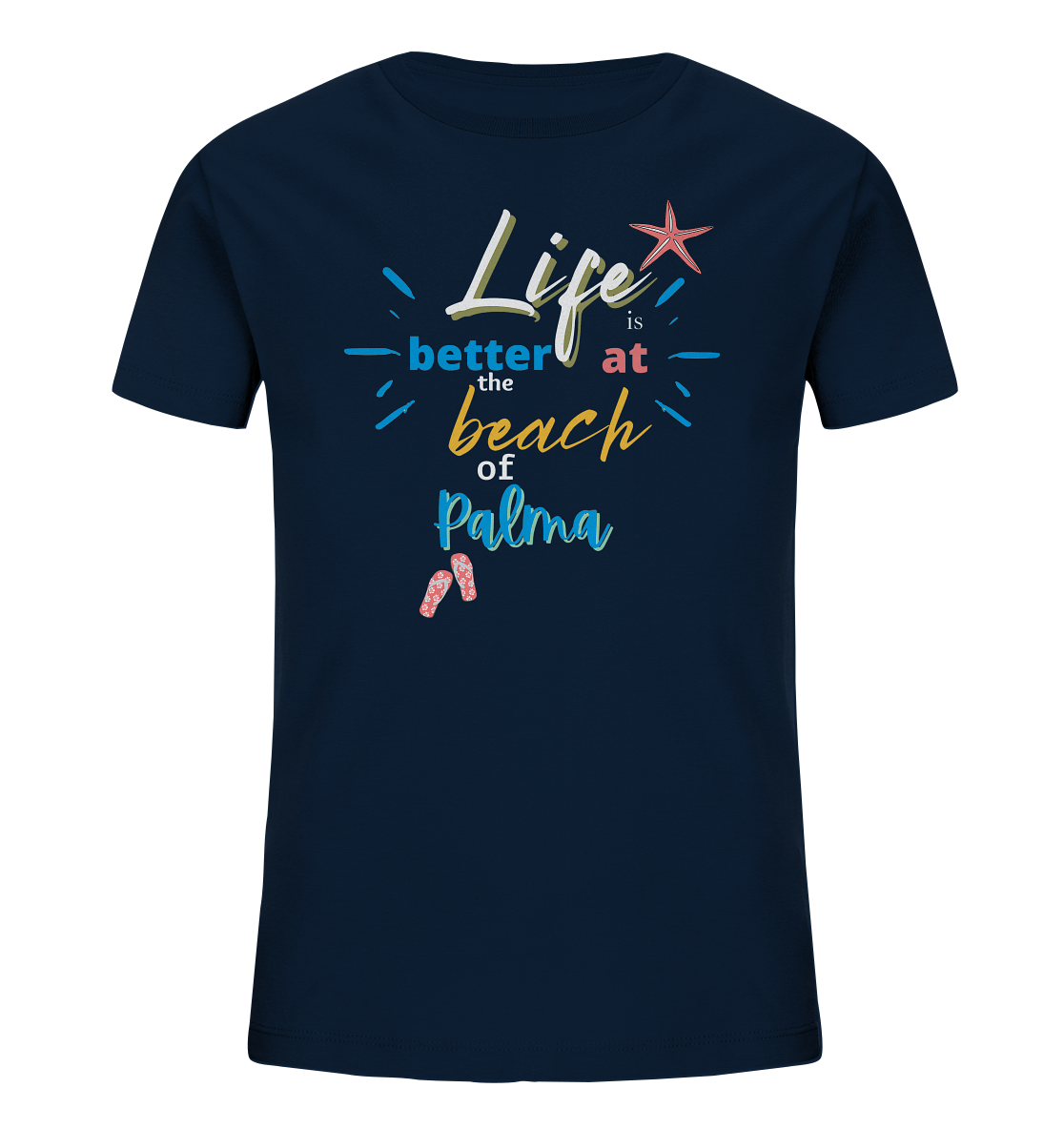 Life is better... (blanco) • Kids Organic Shirt • Personalisierbar
