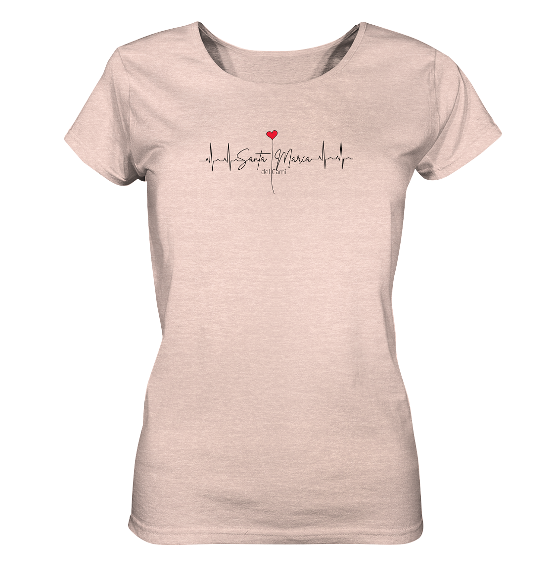 EKG-Herz • Organic Shirt (meliert) • Chica • Personalisierbar!
