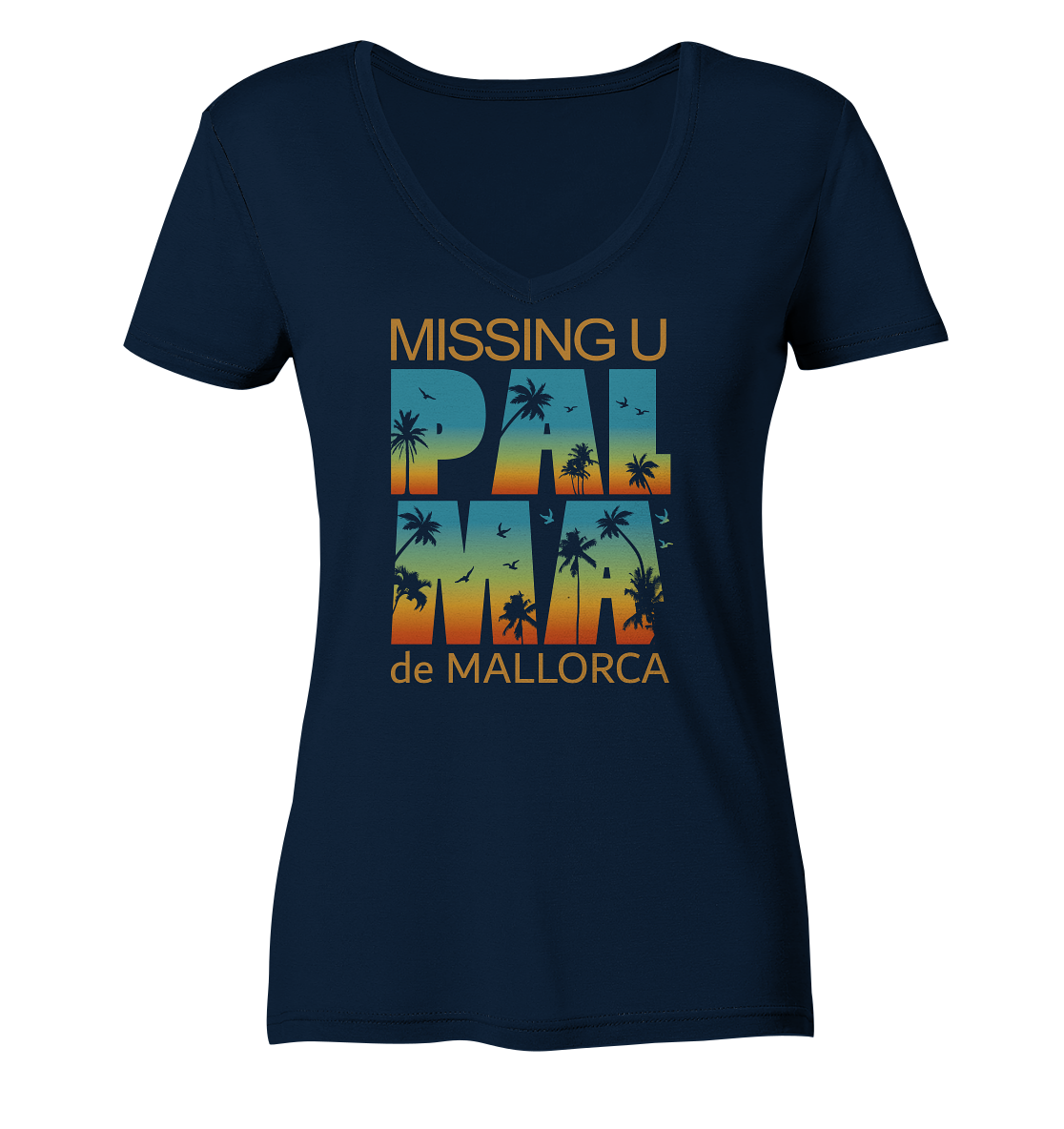 Missing Palma de Mallorca • Organic V-Neck Shirt • Chica