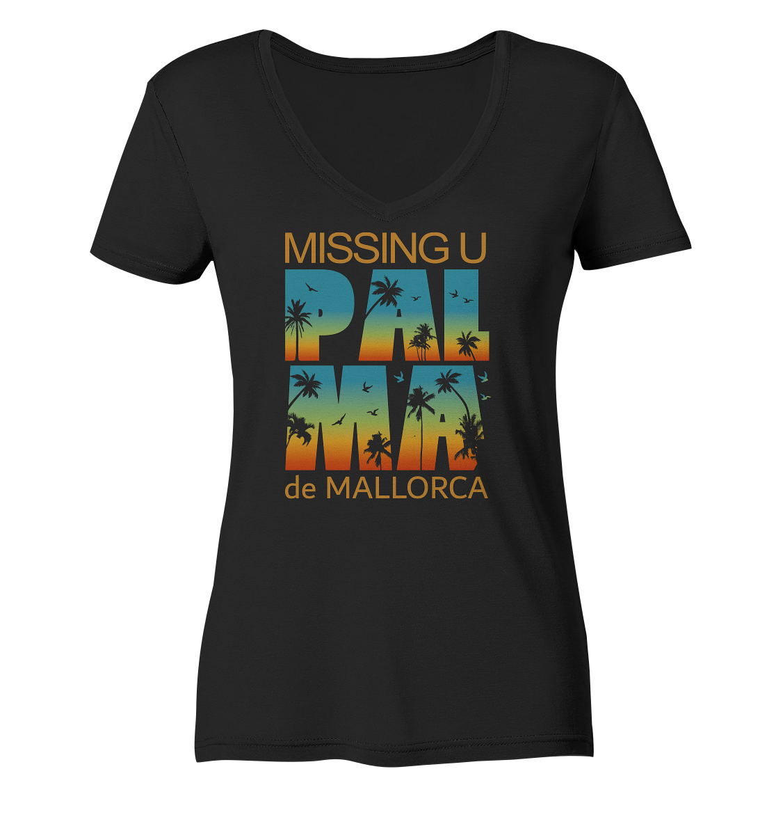 Missing Palma de Mallorca • Organic V-Neck Shirt • Chica