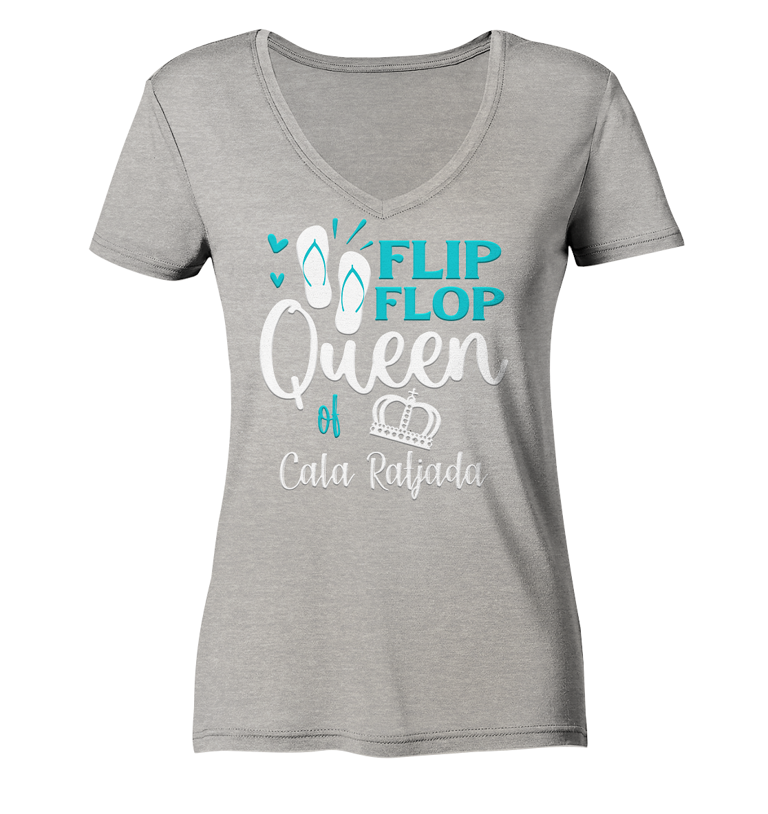 Flip Flop Queen Mallorca • Organic V-Neck Shirt • Chica