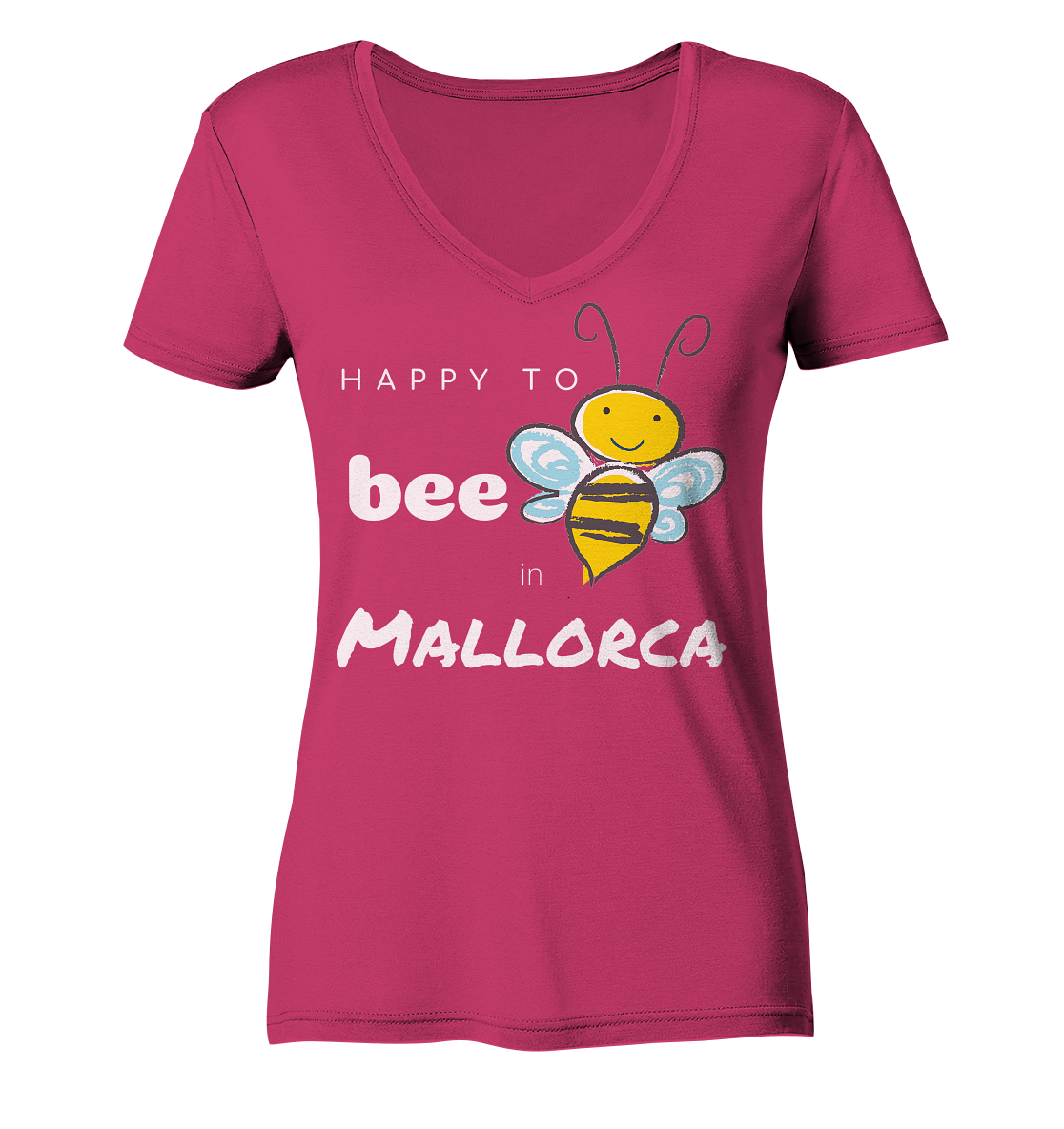 Happy to bee  • Organic V-Neck Shirt • Chica
