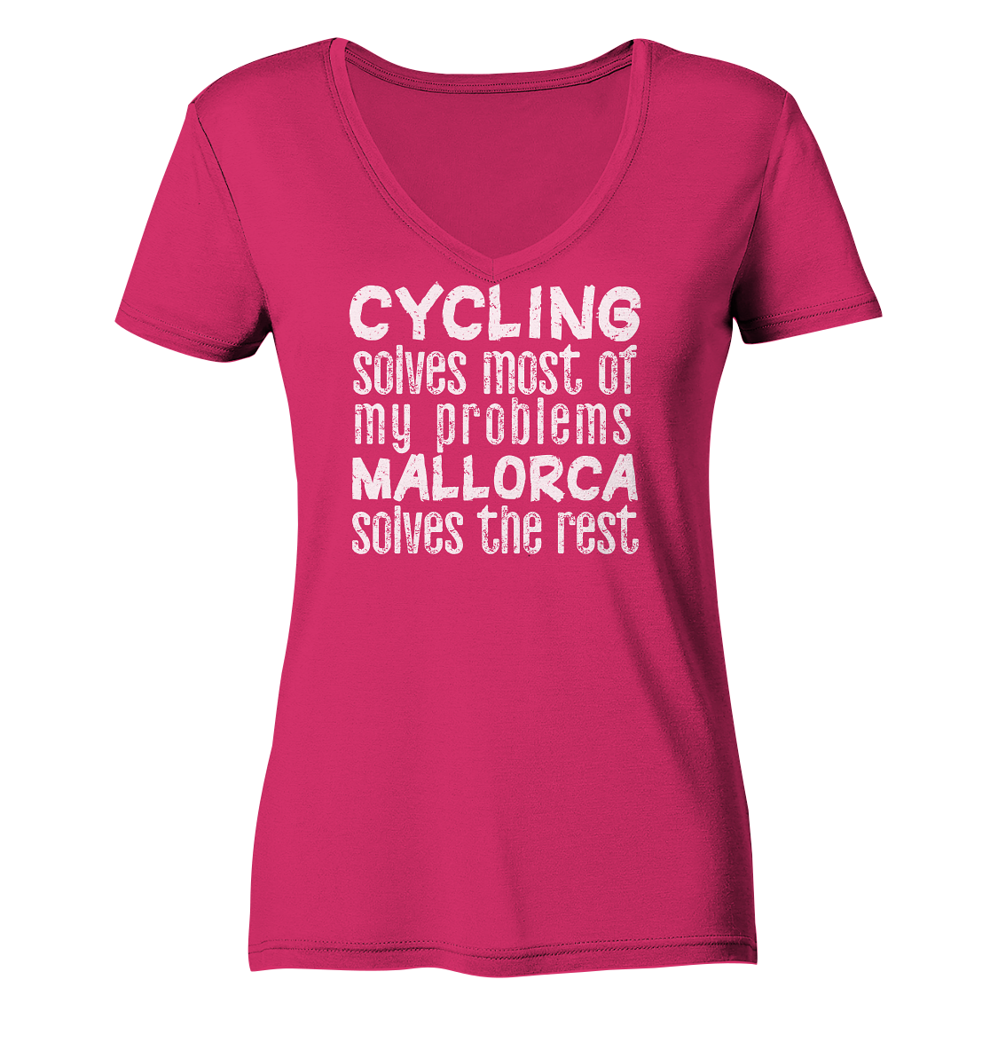Mallorca Cycling • Organic V-Neck Shirt • Chica