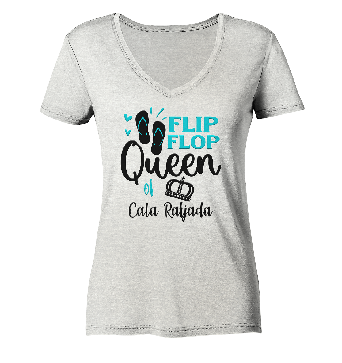 Flip Flop Queen Mallorca • Organic V-Neck Shirt • Chica