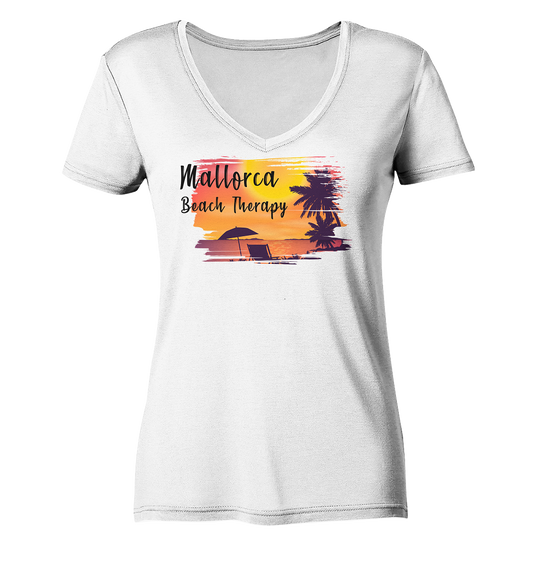Mallorca Strand Therapie • Organic V-Neck Shirt • Chica