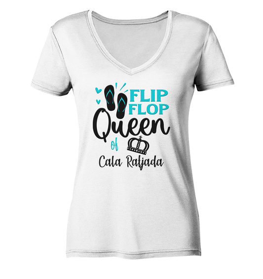 Flip Flop Queen Mallorca • Organic V-Neck Shirt • Chica