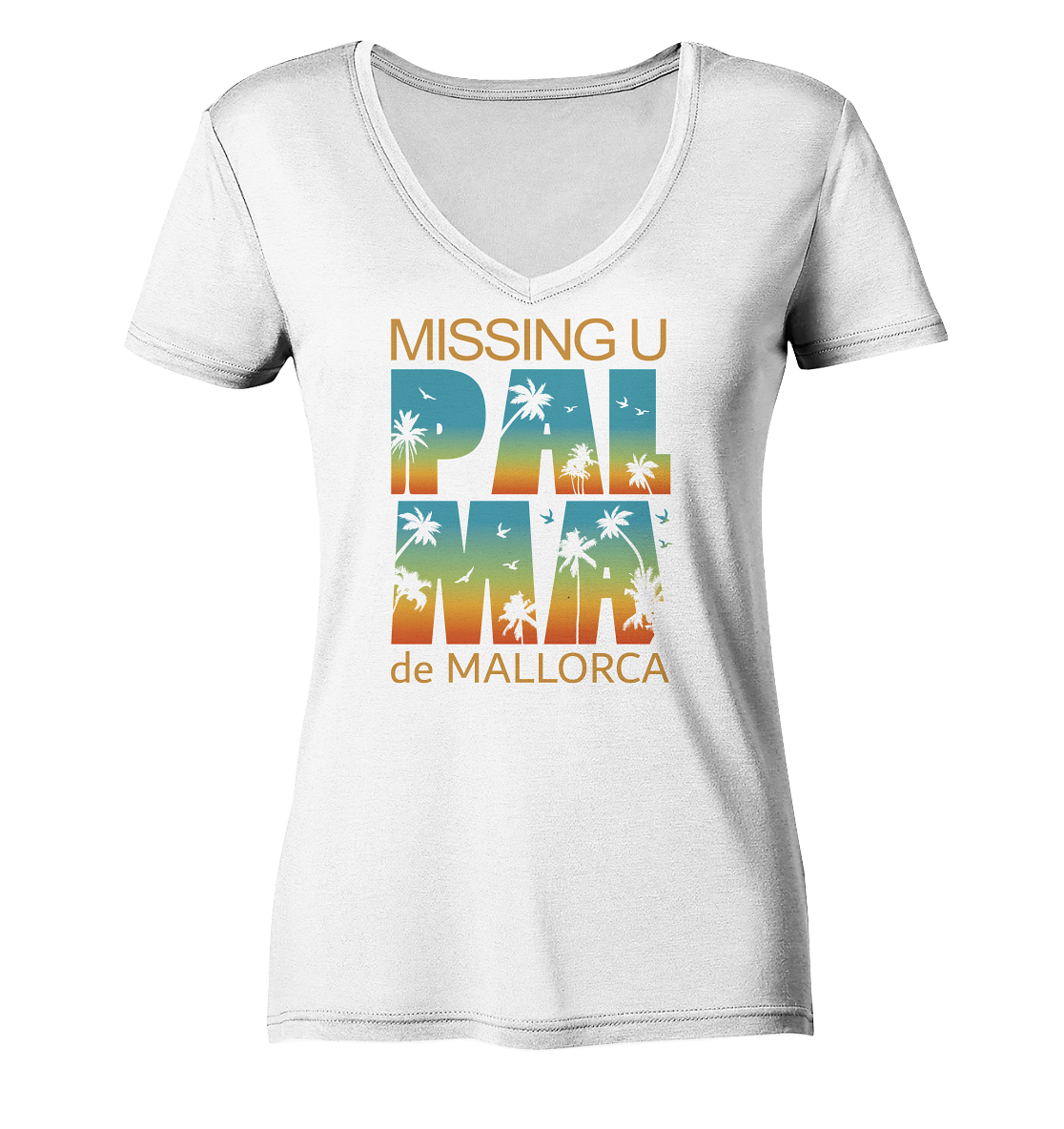 Missing Palma de Mallorca • Organic V-Neck Shirt • Chica