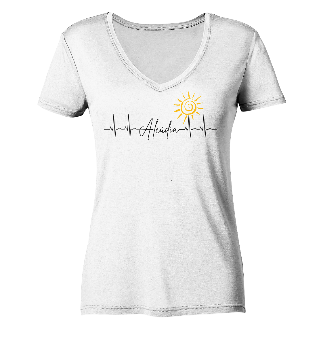 EKG-Sol Organic V-Shirt • Chica  • Personalisierbar!