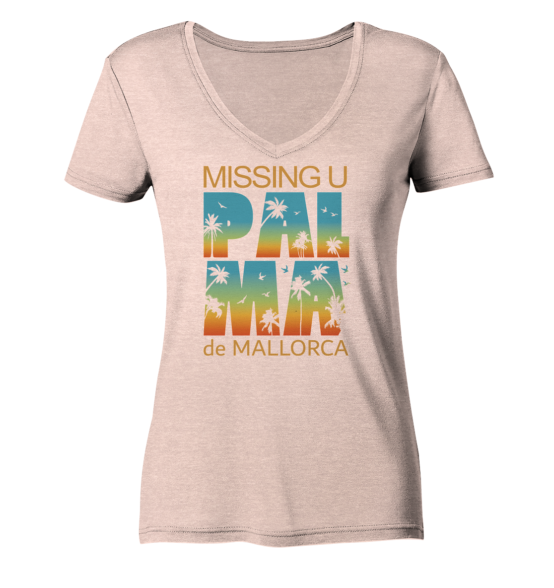 Missing Palma de Mallorca • Organic V-Neck Shirt • Chica