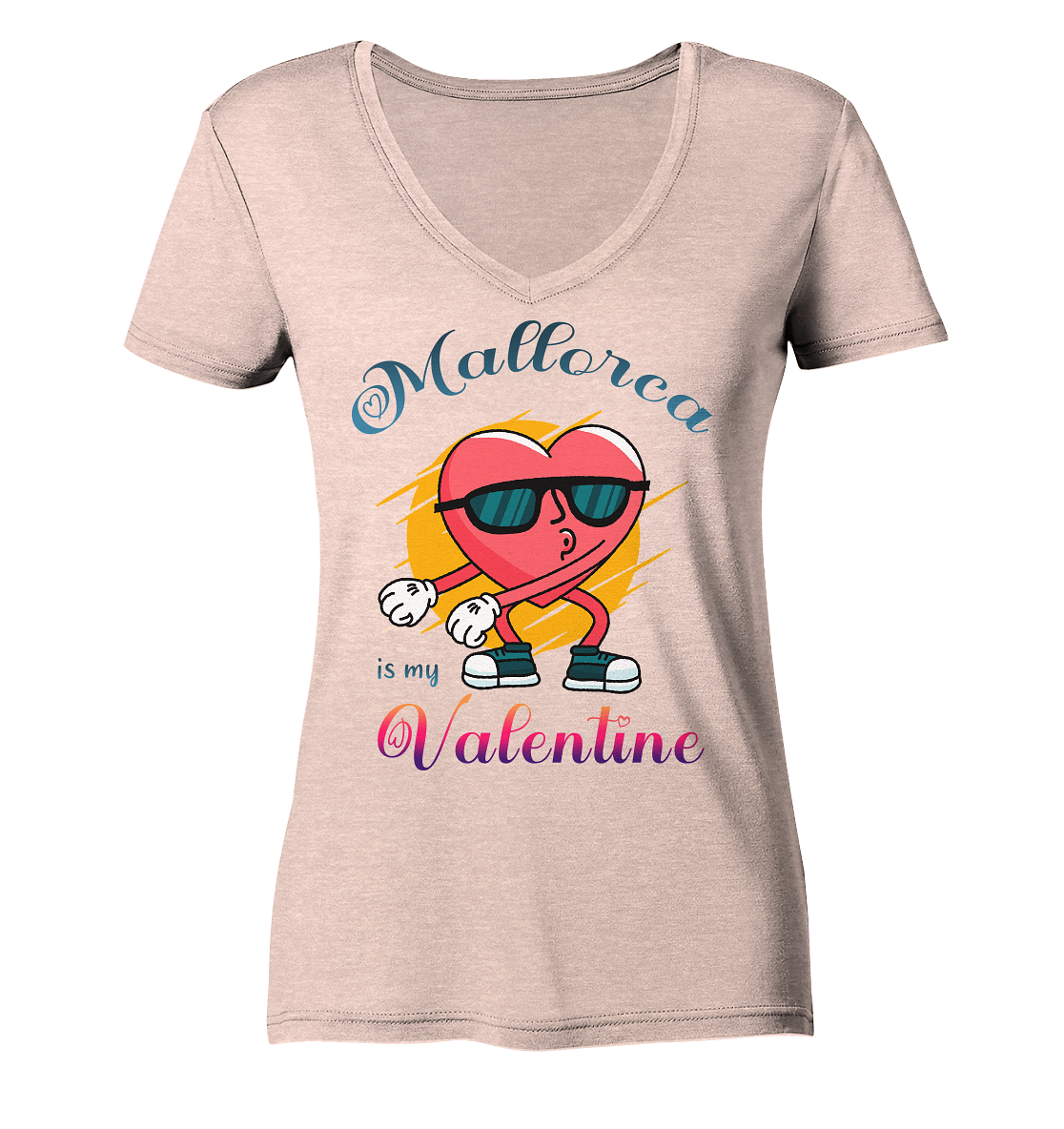 Mallorca is my Valentine • Organic V-Neck Shirt • Chicas