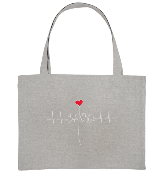 Hellgraue Shopping-Bag mit weißer Aufschrift Cala D'Or und einem Herz