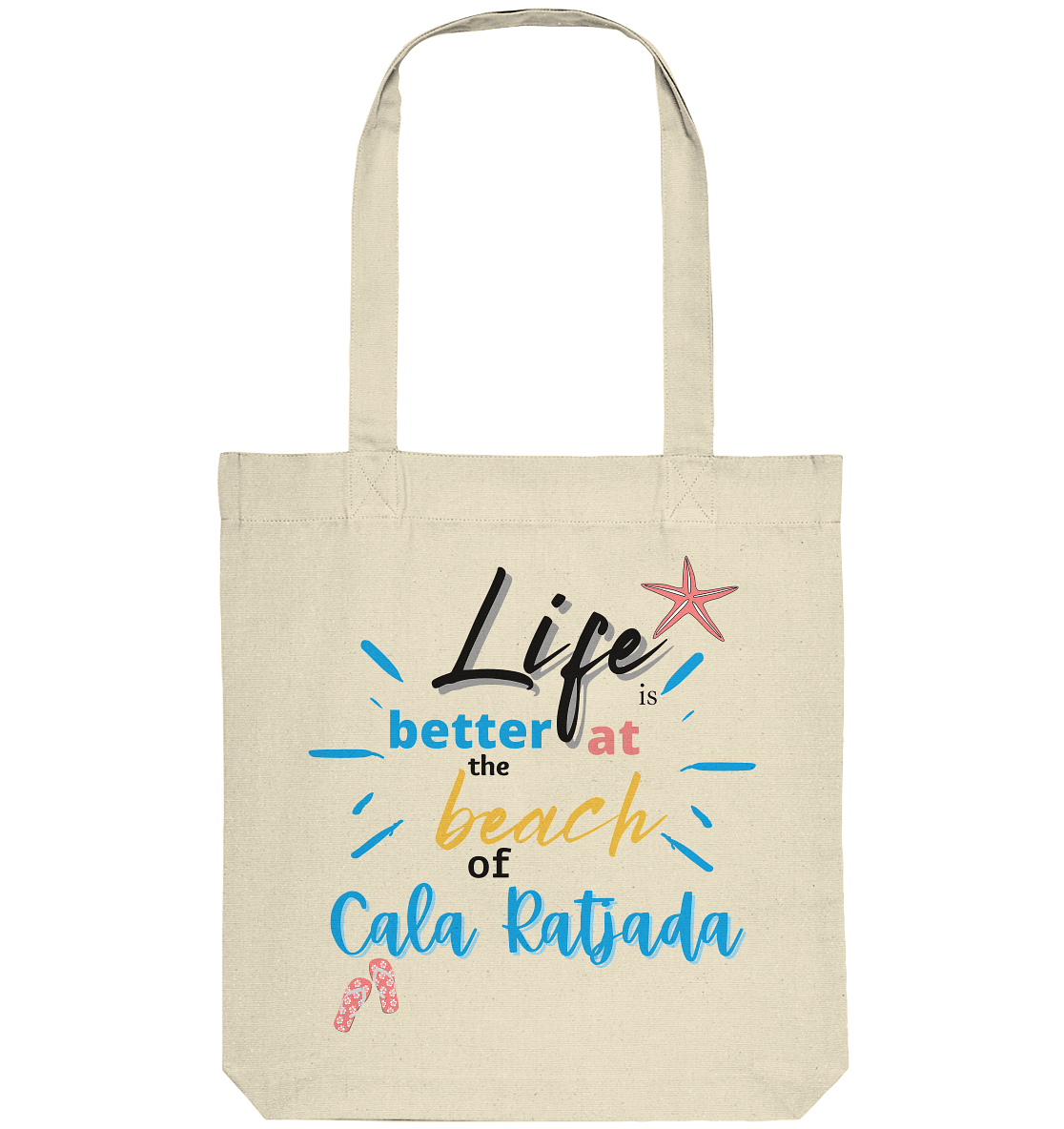 Life is better... (negro) • Organic Tote Bag • Personalisierbar!