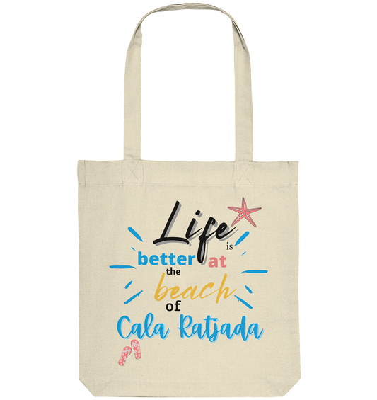 Life is better... (negro) • Organic Tote Bag • Personalisierbar!